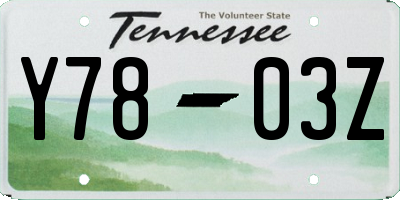 TN license plate Y7803Z