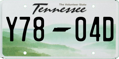 TN license plate Y7804D