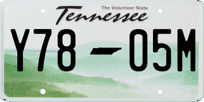 TN license plate Y7805M