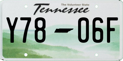 TN license plate Y7806F