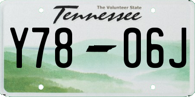 TN license plate Y7806J