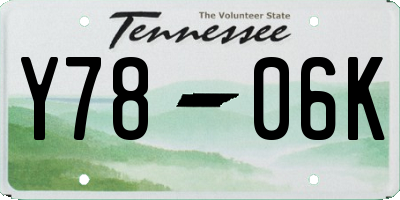 TN license plate Y7806K