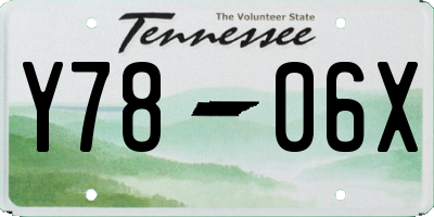 TN license plate Y7806X