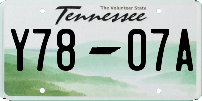 TN license plate Y7807A