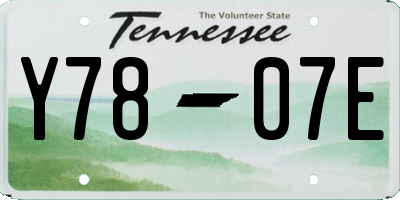 TN license plate Y7807E