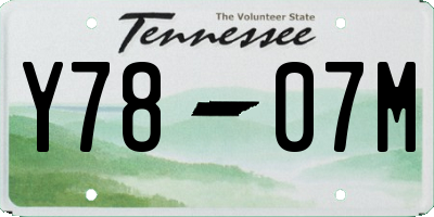 TN license plate Y7807M