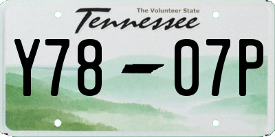 TN license plate Y7807P