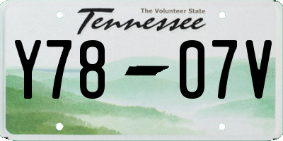TN license plate Y7807V