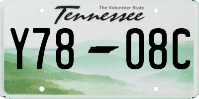 TN license plate Y7808C