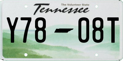 TN license plate Y7808T