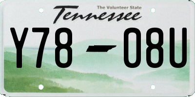 TN license plate Y7808U