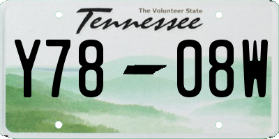 TN license plate Y7808W