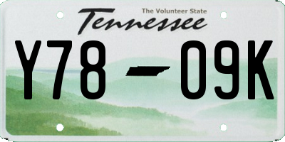 TN license plate Y7809K
