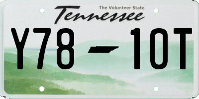 TN license plate Y7810T