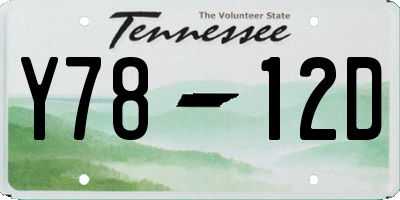 TN license plate Y7812D