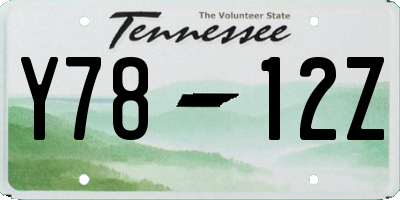 TN license plate Y7812Z