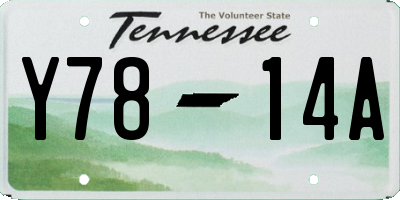 TN license plate Y7814A