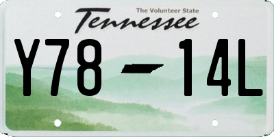 TN license plate Y7814L