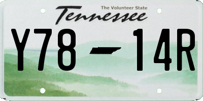 TN license plate Y7814R