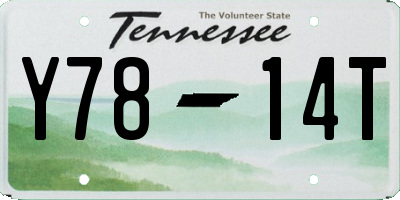 TN license plate Y7814T