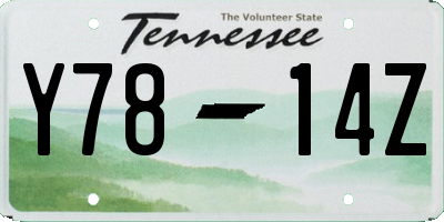TN license plate Y7814Z