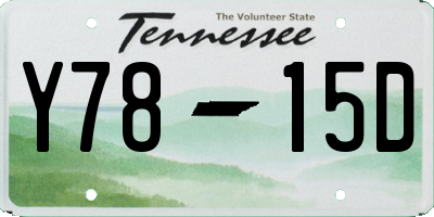 TN license plate Y7815D