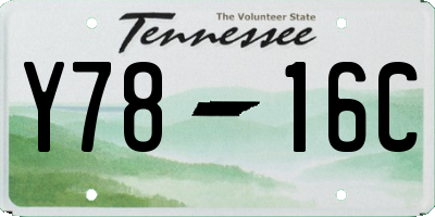 TN license plate Y7816C