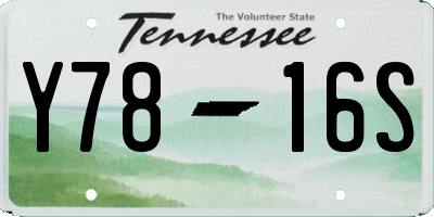 TN license plate Y7816S