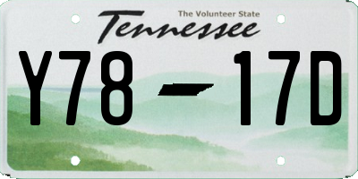 TN license plate Y7817D