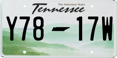 TN license plate Y7817W
