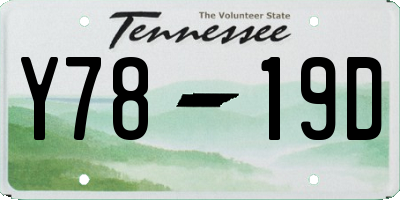 TN license plate Y7819D