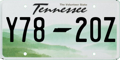 TN license plate Y7820Z