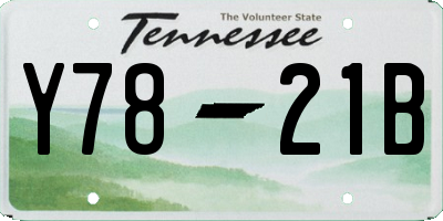 TN license plate Y7821B