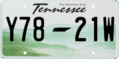 TN license plate Y7821W