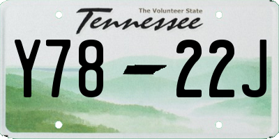 TN license plate Y7822J