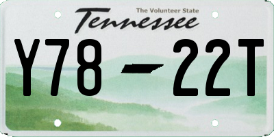 TN license plate Y7822T