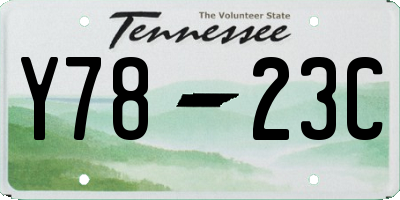TN license plate Y7823C
