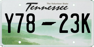 TN license plate Y7823K
