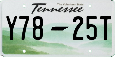 TN license plate Y7825T