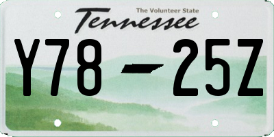 TN license plate Y7825Z