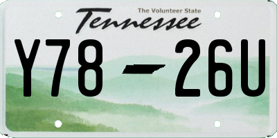 TN license plate Y7826U