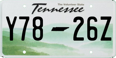 TN license plate Y7826Z