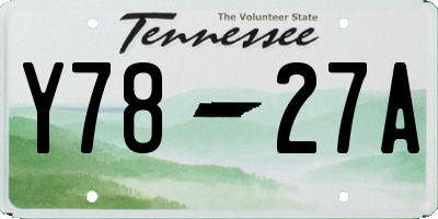 TN license plate Y7827A