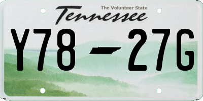 TN license plate Y7827G