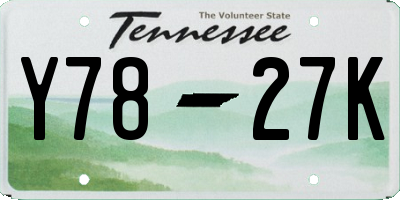 TN license plate Y7827K