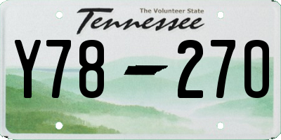 TN license plate Y7827O