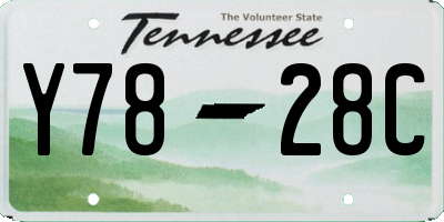 TN license plate Y7828C