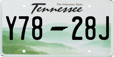 TN license plate Y7828J
