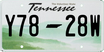 TN license plate Y7828W