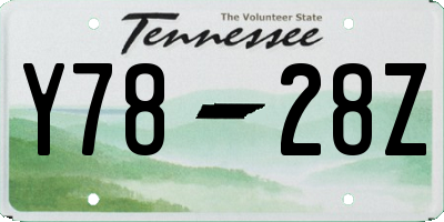 TN license plate Y7828Z